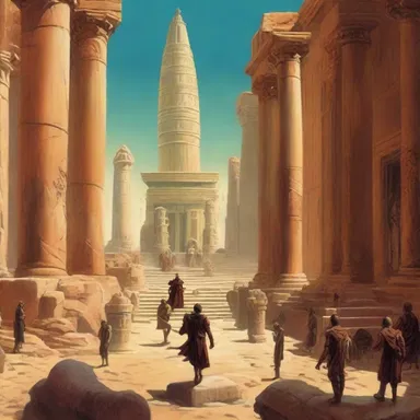 The science fiction novel depicts a time travel adventure that takes the protagonist back to antiquity, where they witness the rise and fall of ancient civilizations.