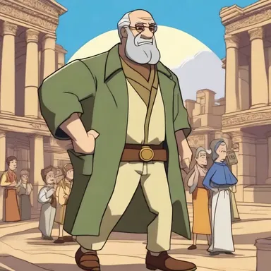 In the animated series, the main characters stumble upon a time machine and are transported to antiquity, where they encounter famous historical figures.
