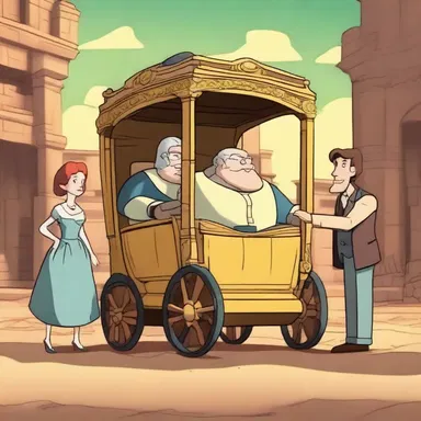 In the animated series, the main characters stumble upon a time machine and are transported to antiquity, where they encounter famous historical figures.