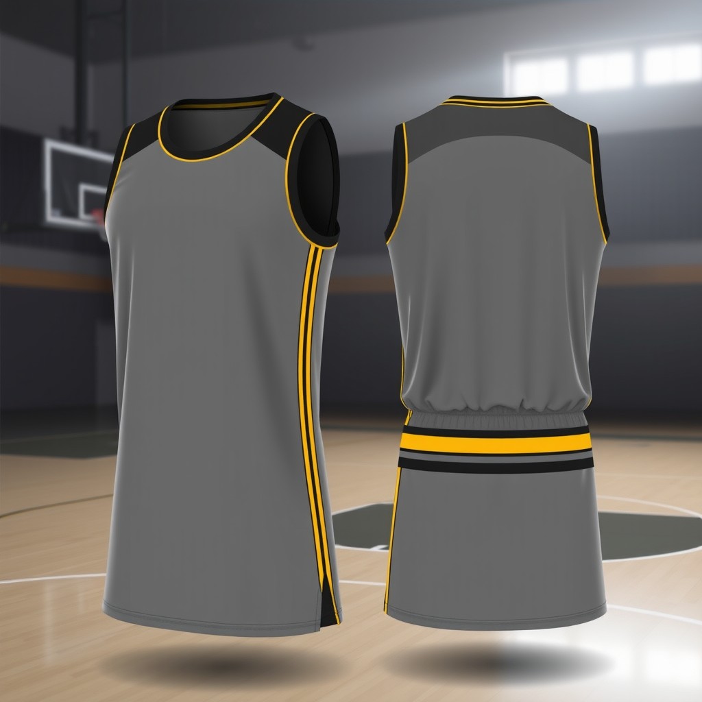 A sleek basketball jersey design featuring a sport-inspired look