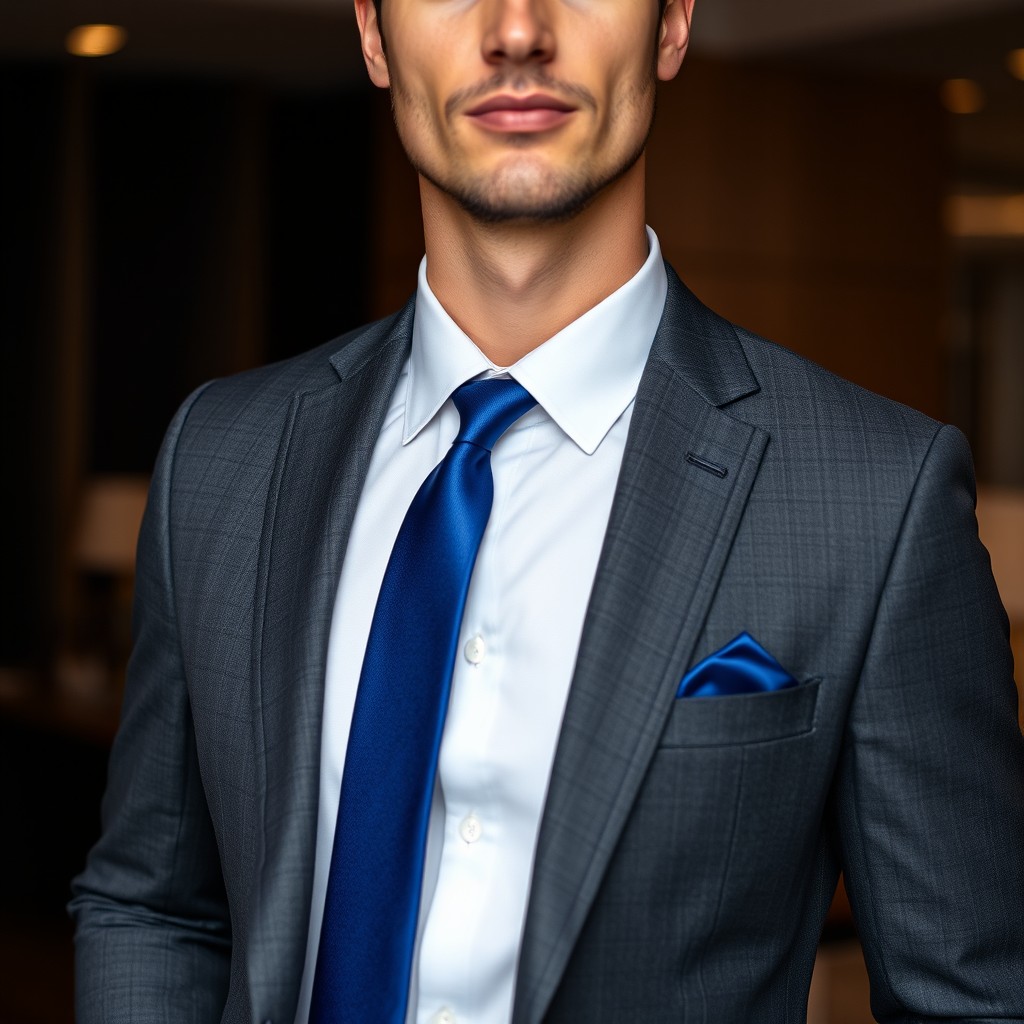 A fashionable portrait of a man wearing a sophisticated suit and tie