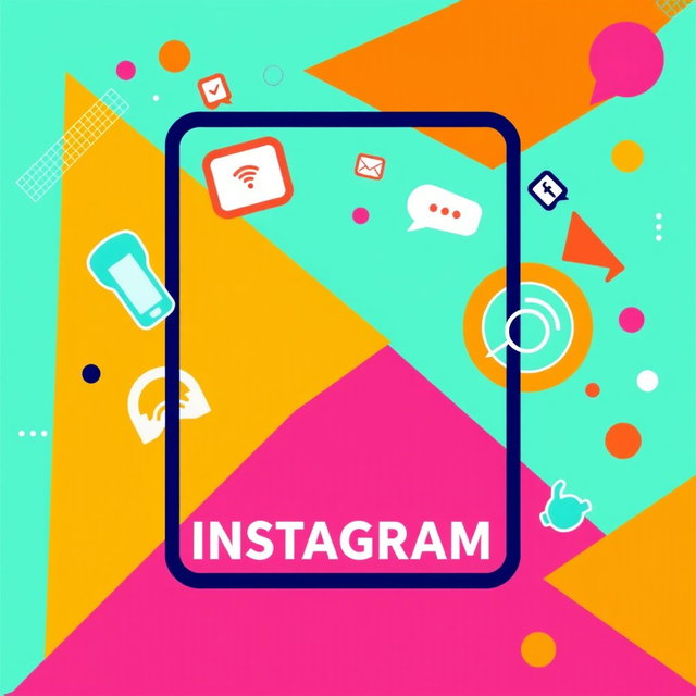 A vibrant, eye-catching design for an Instagram post, featuring colorful geometric shapes and modern patterns