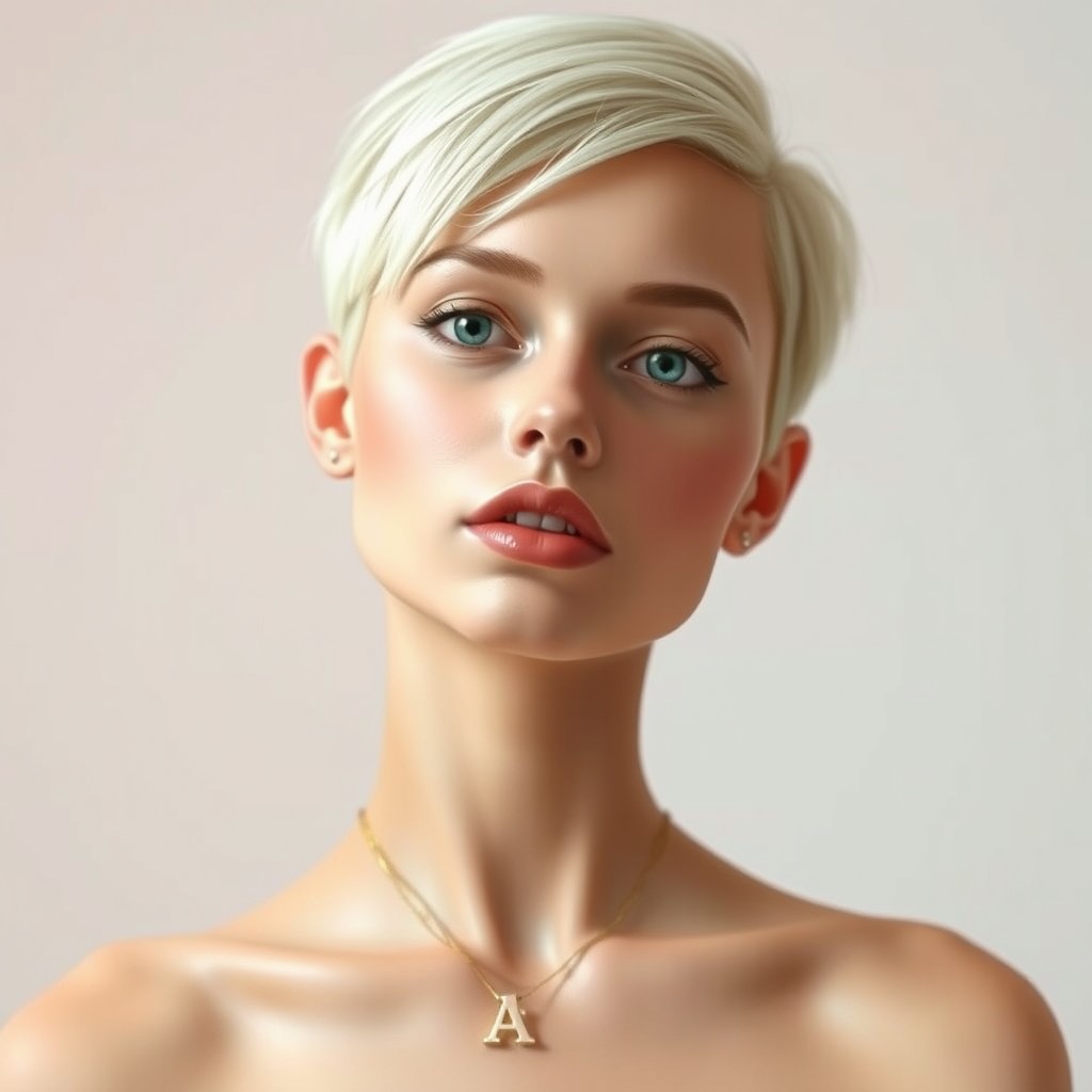 A unique 23-year-old Russian woman, 145cm tall and weighing 40kg, depicted in a stylish and artistic manner