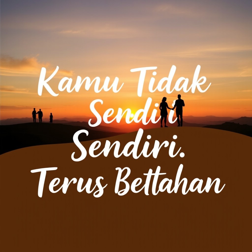 A heartfelt and comforting image featuring the text: "Kamu Tidak Sendiri