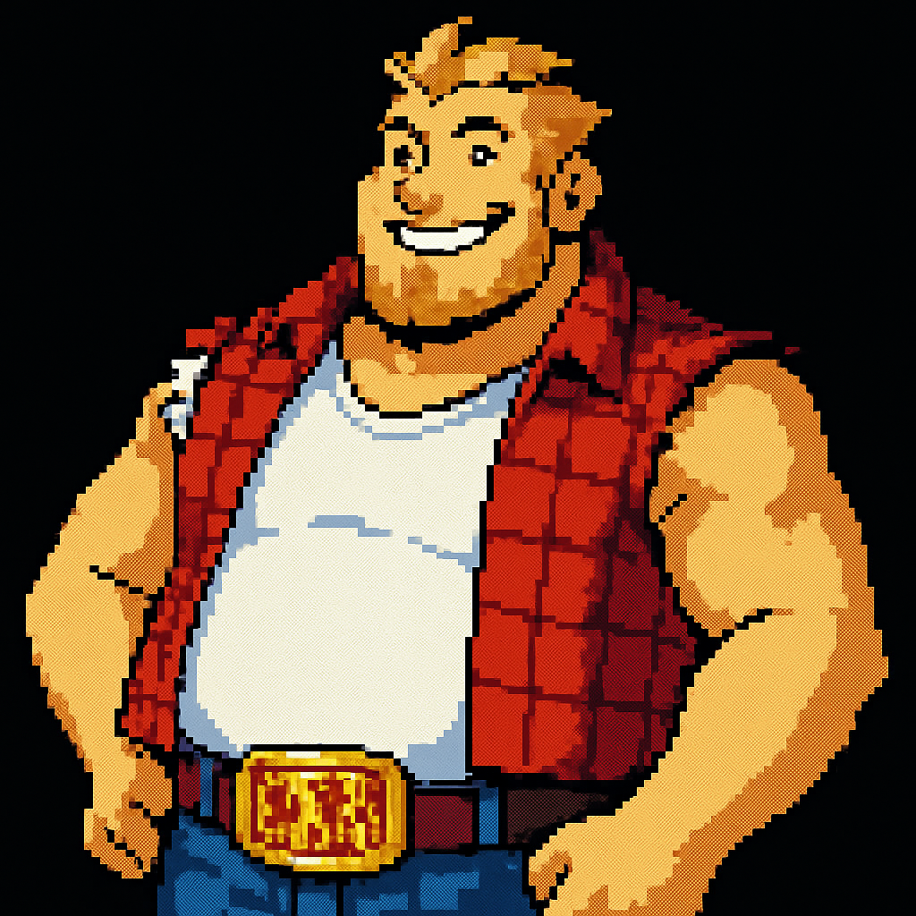 pixel art style anime portrait on a black background