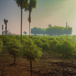 A compelling magazine cover dedicated to rubber production, showing a plantation of rubber trees, harvested rubber, and a factory in the background.