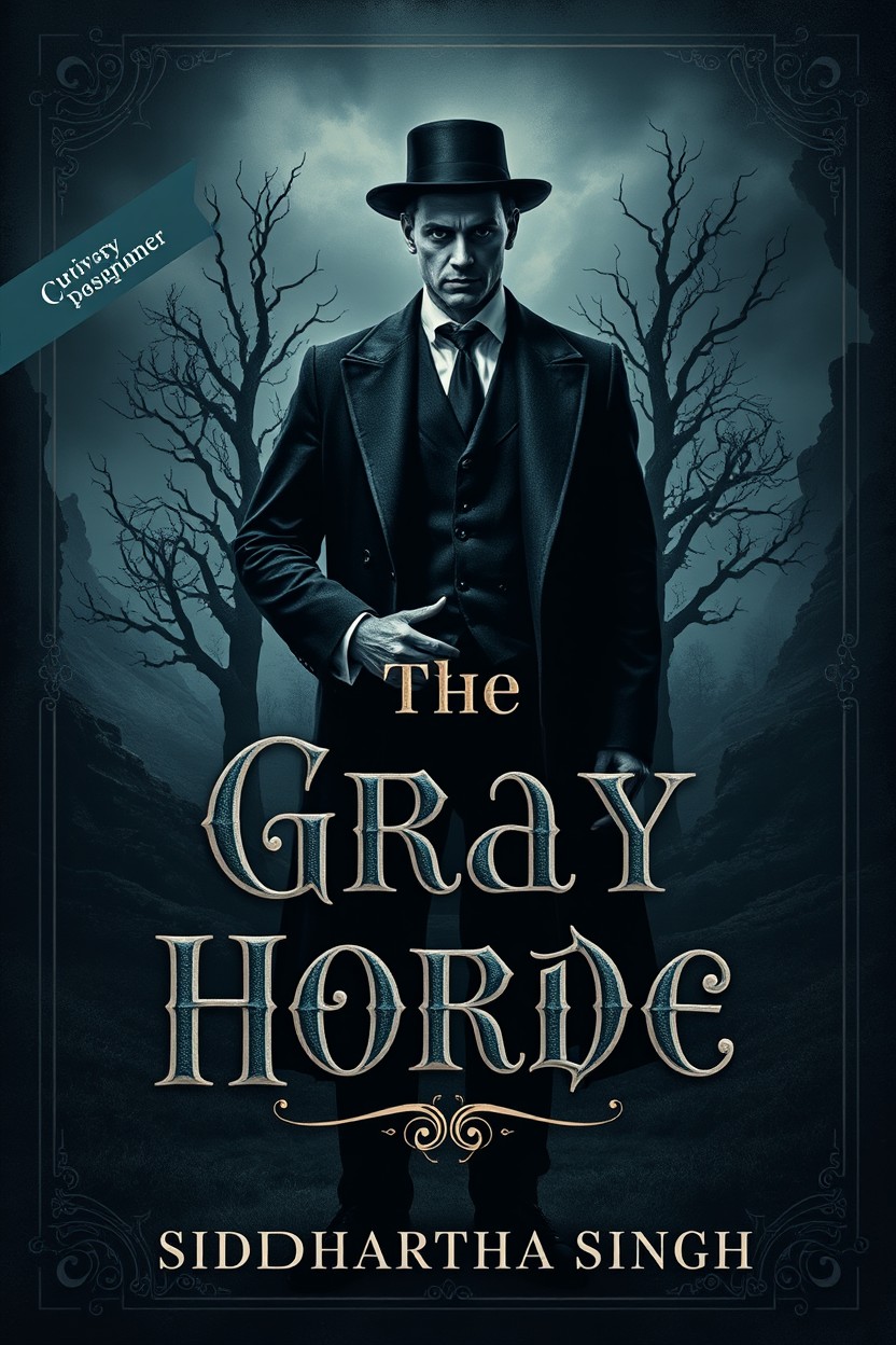 A vintage-style book cover design for 'The Gray Horde' by Siddhartha Singh