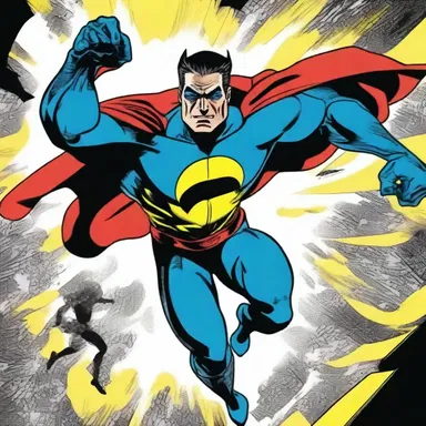 The artist used antithetically contrasting colors in the comic book to create a sense of excitement and movement.