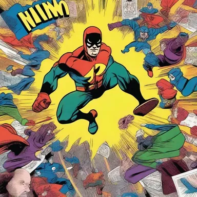 The artist used antithetically contrasting colors in the comic book to create a sense of excitement and movement.