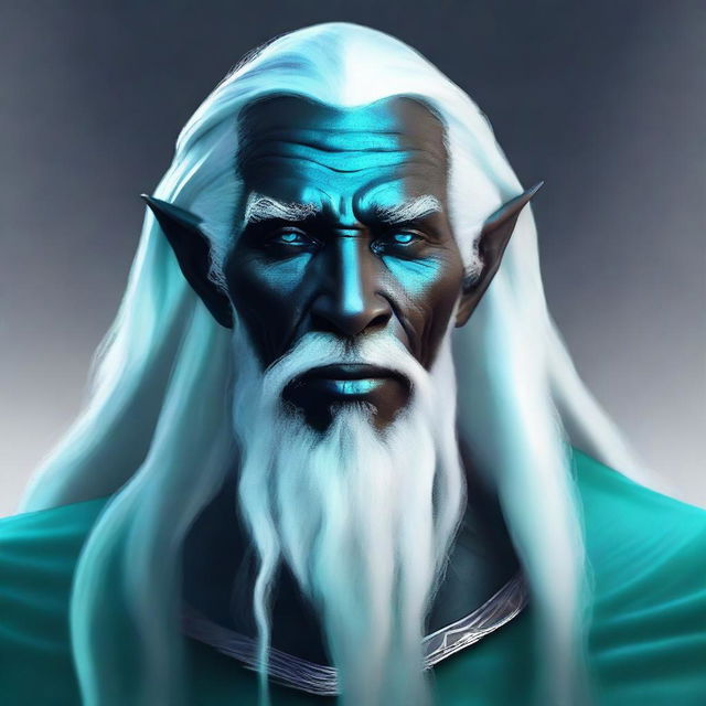 An elegant digital art of Hael'Afein Ken'lyl, a 102-year-old Drow elf