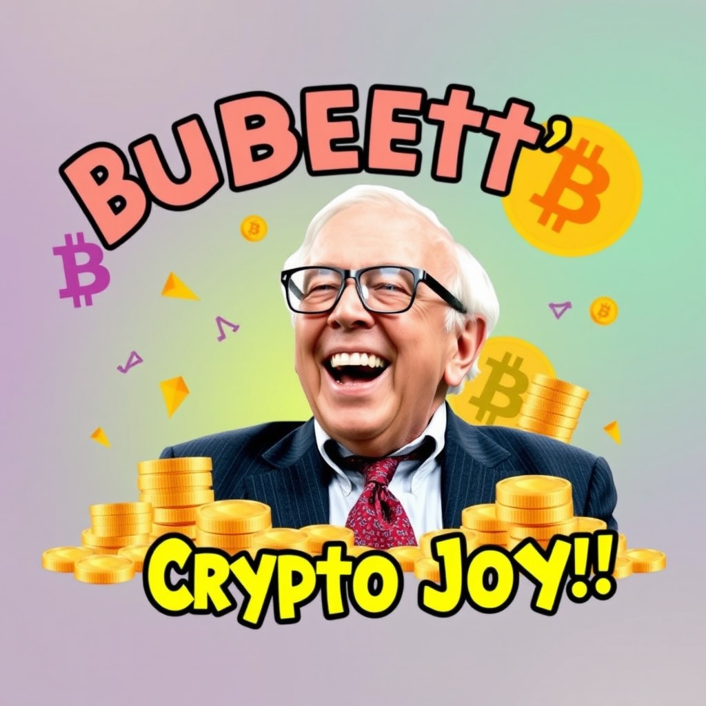 A vibrant and eye-catching YouTube thumbnail featuring Warren Buffett, the legendary investor, laughing heartily