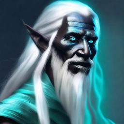 An elegant digital art of Hael'Afein Ken'lyl, a 102-year-old Drow elf