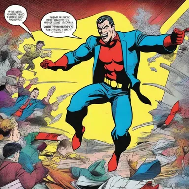 The artist used antithetically contrasting colors in the comic book to create a sense of excitement and movement.