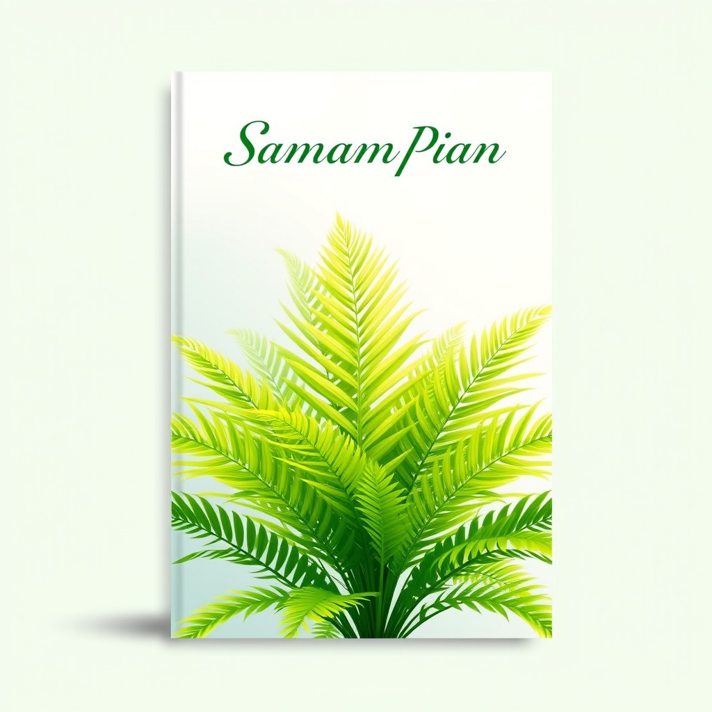 A beautifully designed ebook cover featuring a lush Samambaia plant, known for its vibrant green fronds