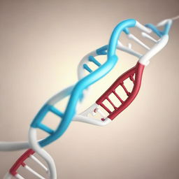 A highly detailed and scientifically accurate representation of DNA structure, showcasing the double helix design and the pairings of adenine with thymine, and cytosine with guanine.