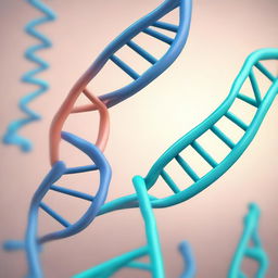 A highly detailed and scientifically accurate representation of DNA structure, showcasing the double helix design and the pairings of adenine with thymine, and cytosine with guanine.