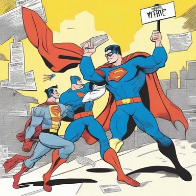 In cartoons, the antitrust law could be depicted as a superhero fighting against a villainous monopoly.