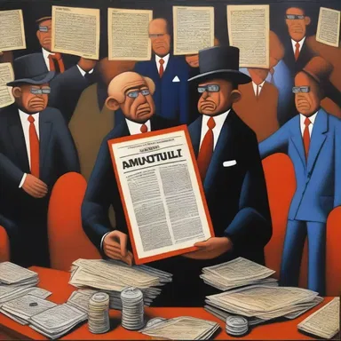 The artist incorporated the concept of antitrust law into their painting to criticize the negative effects of monopolies on the market.