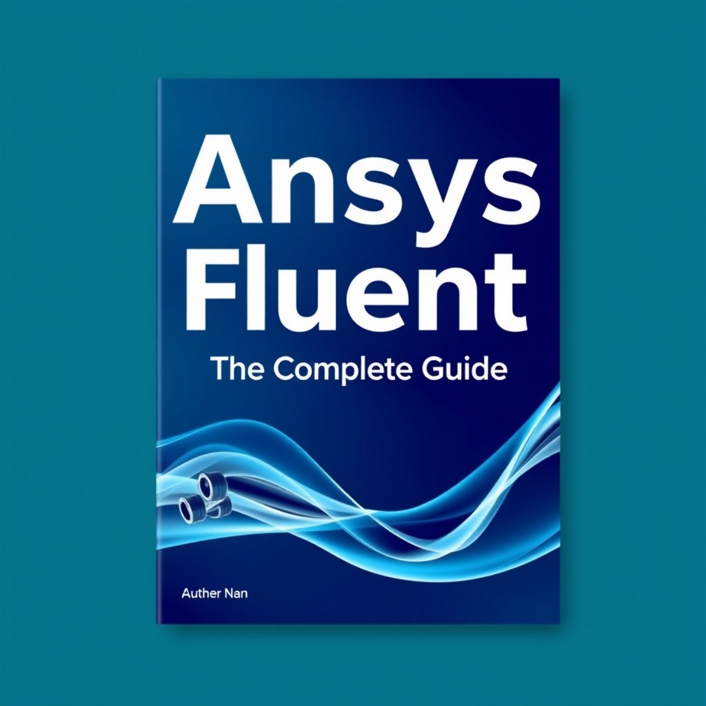 A modern and professional book cover design for a textbook on Ansys Fluent, featuring a sleek and minimalist layout