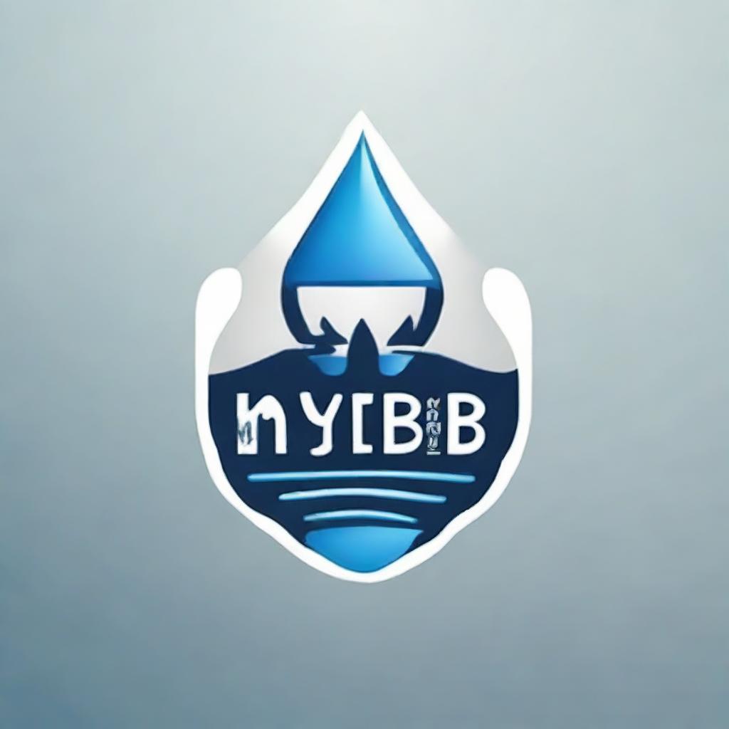 A business logo for 'MYOB Water Refilling Station'. Incorporate a visual representation of a water station and prominent display of the company name.