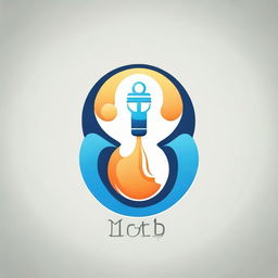 A business logo with the word 'MYOB' at the top and 'Water Refilling Station' underneath. Provide a visually striking balance between text and symbolic elements related to water and refilling.