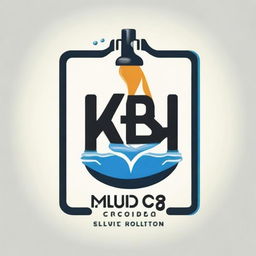 A business logo with the word 'MYOB' at the top and 'Water Refilling Station' underneath. Provide a visually striking balance between text and symbolic elements related to water and refilling.