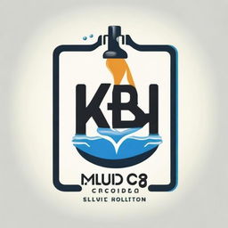 A business logo with the word 'MYOB' at the top and 'Water Refilling Station' underneath. Provide a visually striking balance between text and symbolic elements related to water and refilling.