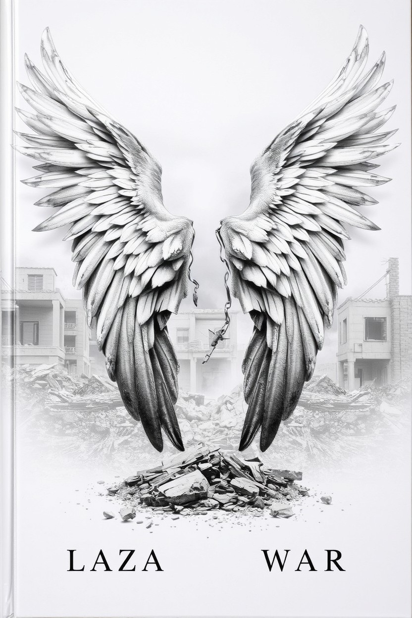A powerful cover featuring broken wings symbolizing loss and despair, reflecting the harsh realities of Gaza's war