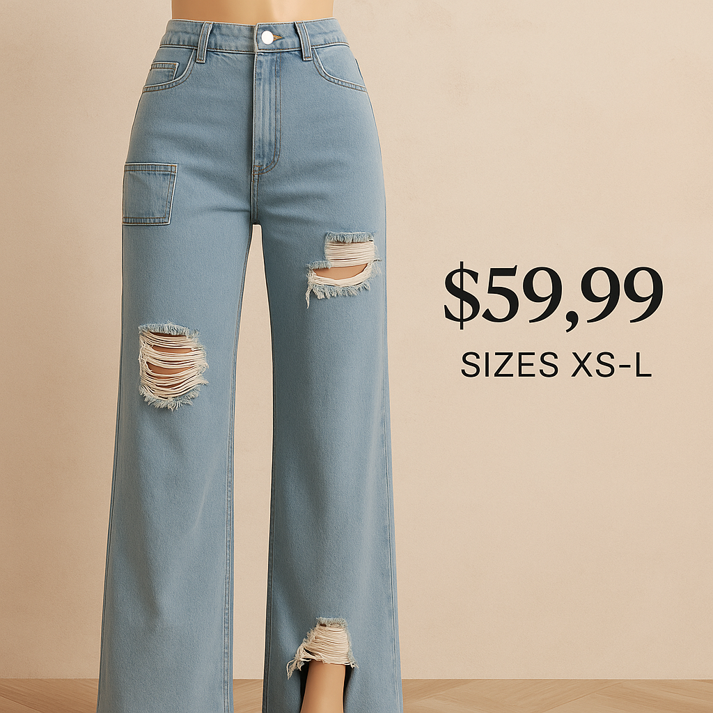 Modifica está imagen para que se vea como un anuncio de venta de ropa