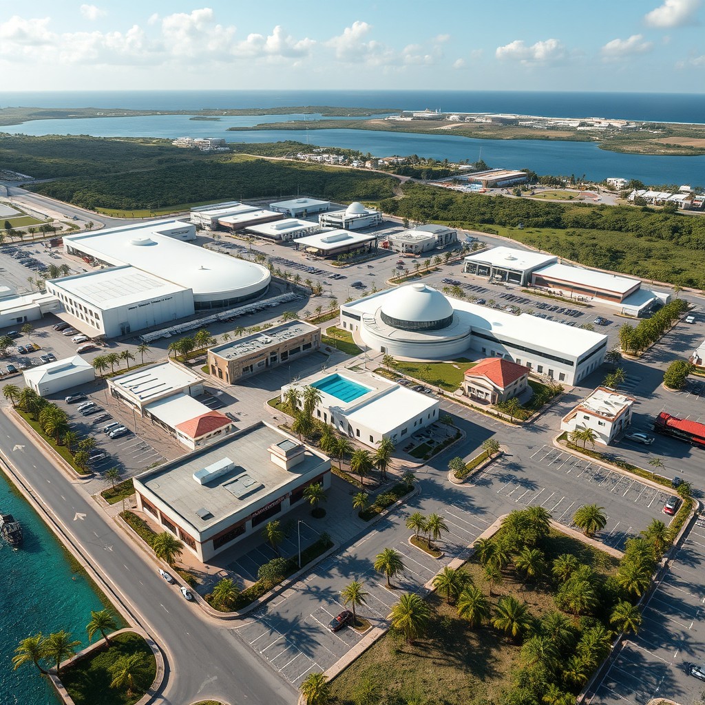 A sprawling film park in Curacao encompassing 10 studios of varying sizes, from smaller studios for independent filmmaking to a large state-of-the-art studio equipped with high-tech filming equipment
