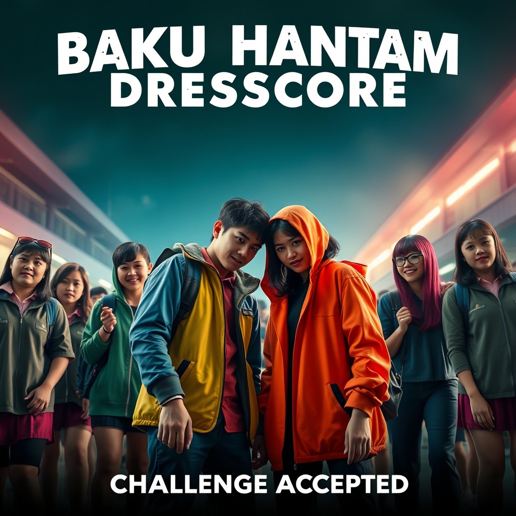 A thrilling movie poster for a film titled 'Baku Hantam Dresscore'