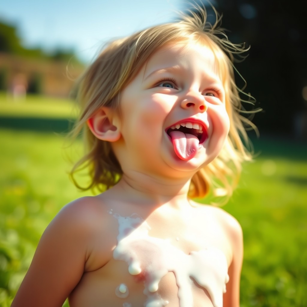 Joyful Innocence: A Playful Girl's Summer Day