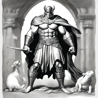 In mythology, the antonym of a 'hero' might be a 'villain'.