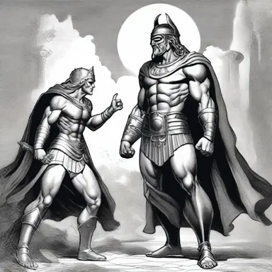 In mythology, the antonym of a 'hero' might be a 'villain'.