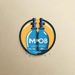 Create a business logo for 'MYOB Water Refilling Station' with emphasis on water refilling imagery. Ensure the name 'MYOB' is prominently displayed.