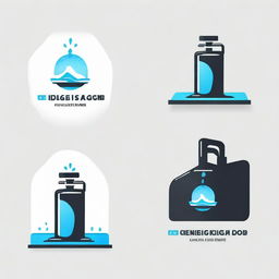 Create a business logo featuring 'MYOB' as the main element, with imagery that suggests a 'Water Refilling Station'. The design should be clean and compelling.