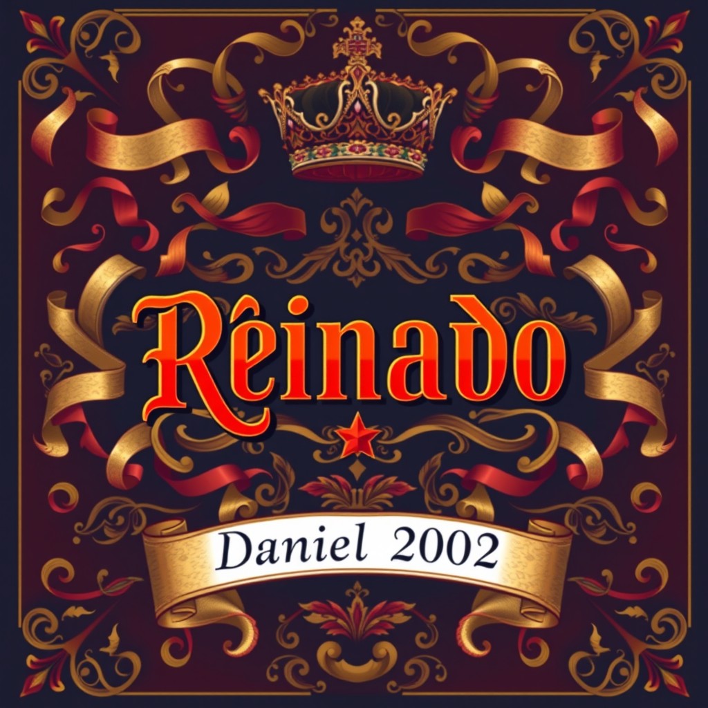 A captivating book cover design featuring the title 'Reinado' prominently displayed in the center with vibrant typography