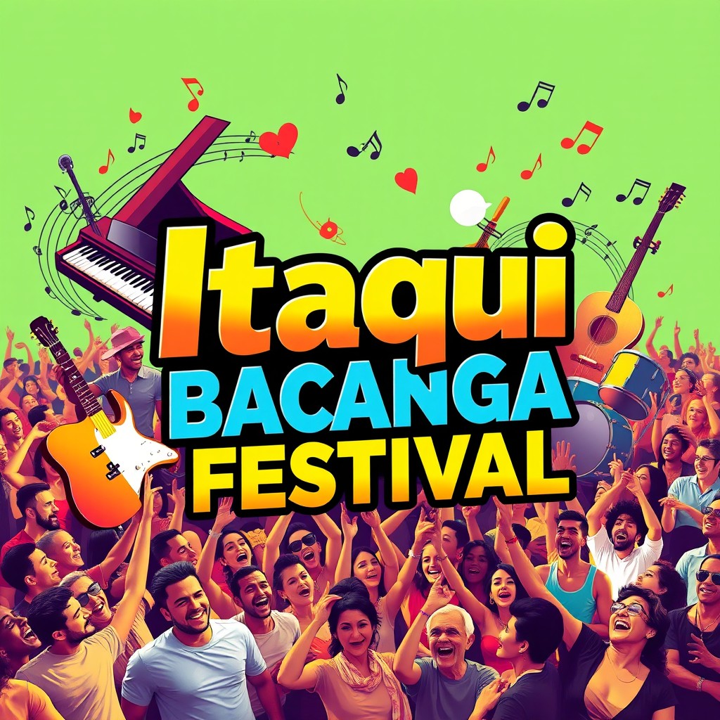 A vibrant poster design for the 'Itaqui Bacanga Gospel Festival'
