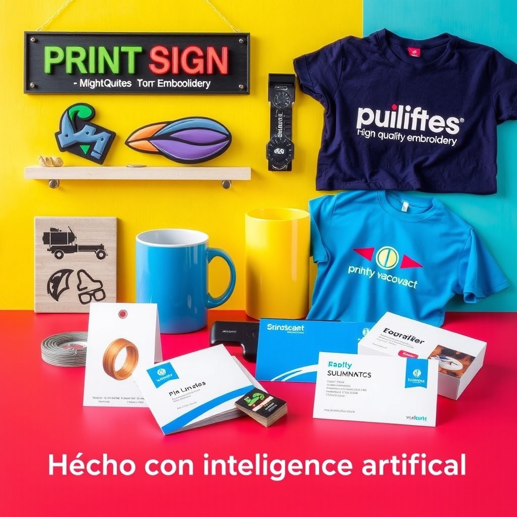 An image showcasing various printing services offered by a print shop