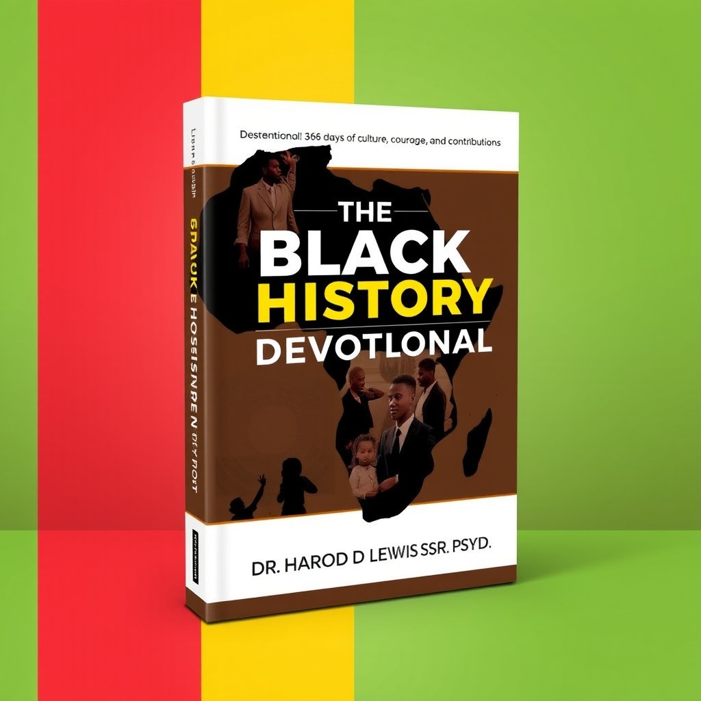 A book cover design for "The Black History Devotional: 366 Days of Culture, Courage, and Contribution" by Dr