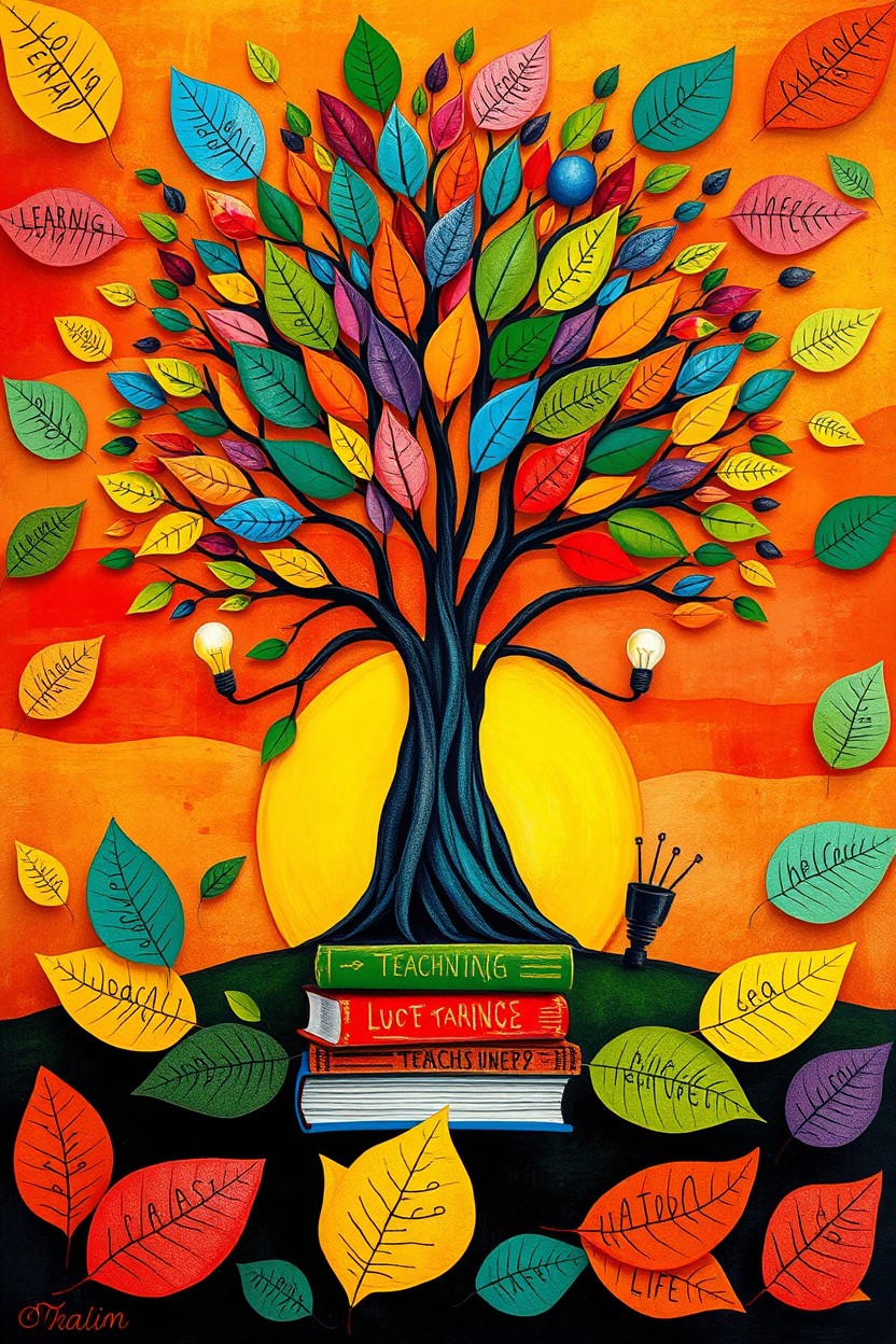 Vibrant Abstract Teaching Art: Growth, Knowledge, and Diversity