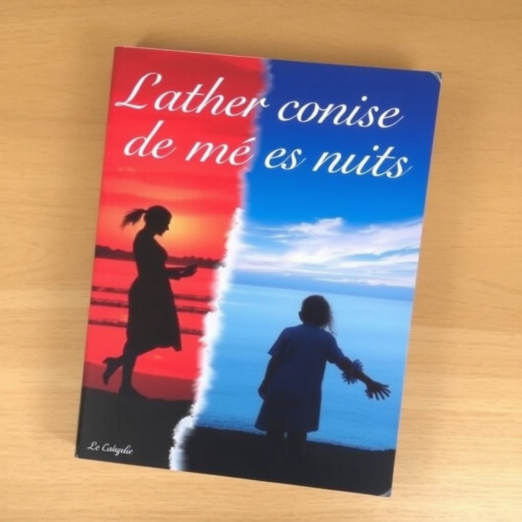The cover of 'L'autre côté de mes nuits' features a sunset divided into two distinct worlds