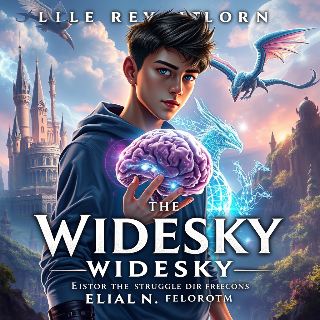 An engaging fantasy LitRPG book cover set in a vibrant digital world