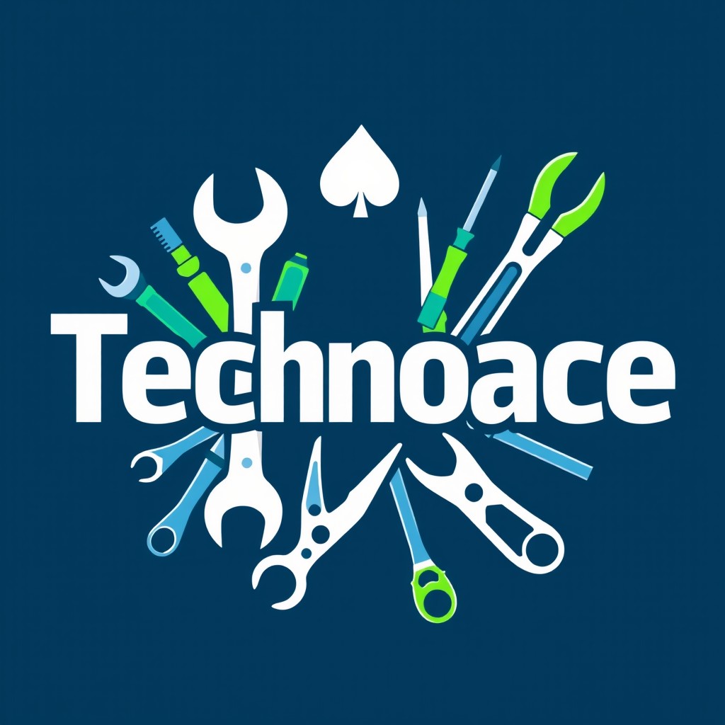 An artistic representation featuring the text "Technoace" in a modern, bold font
