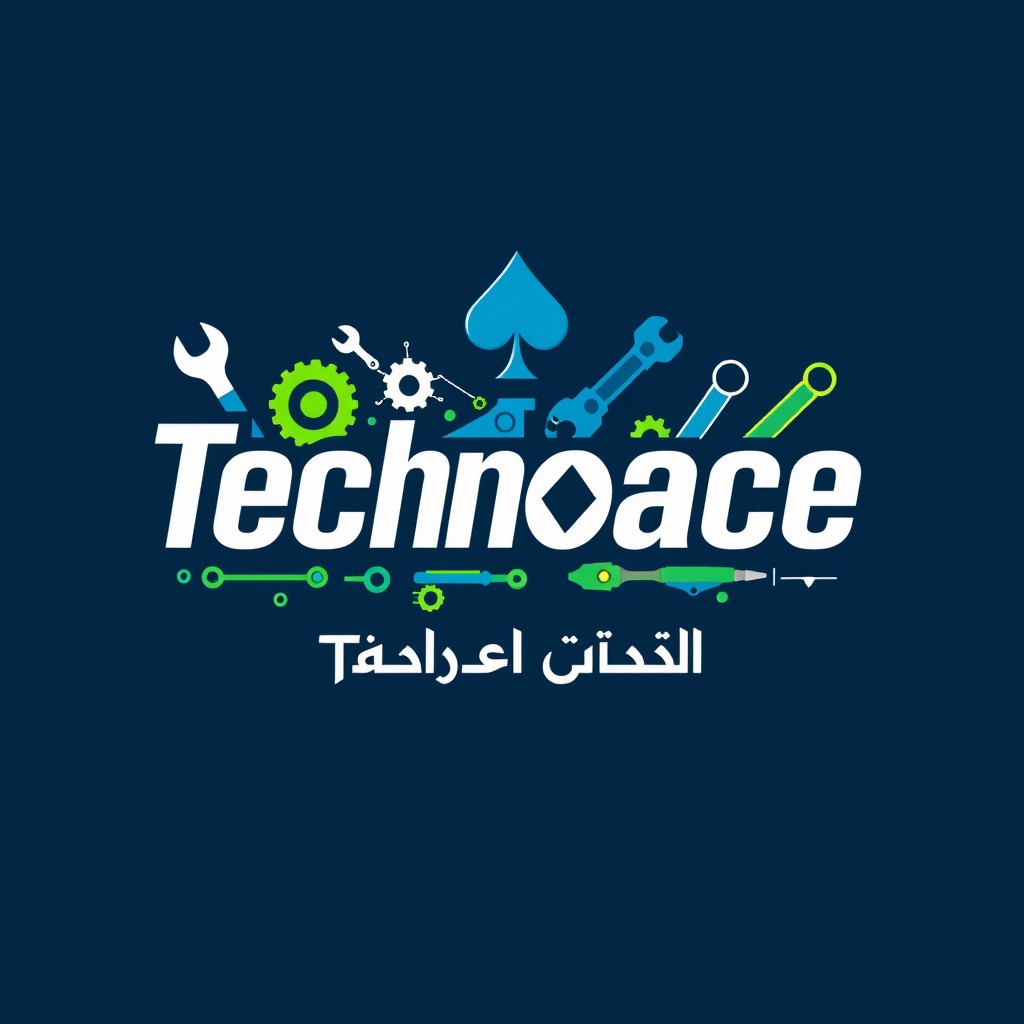 An artistic representation featuring the text 'Technoace' prominently displayed with a sleek, modern font