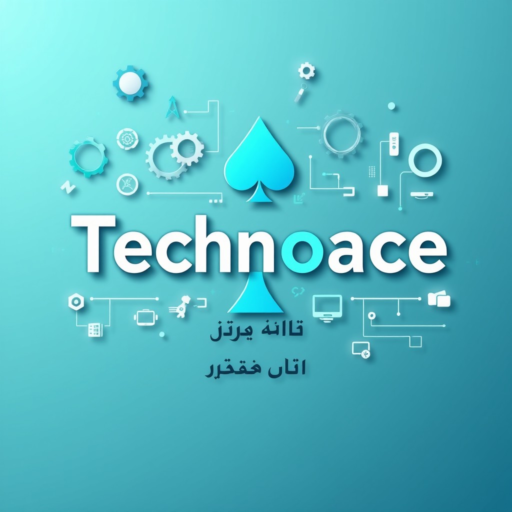An artistic representation featuring the text "Technoace" prominently, designed with a modern and sleek font