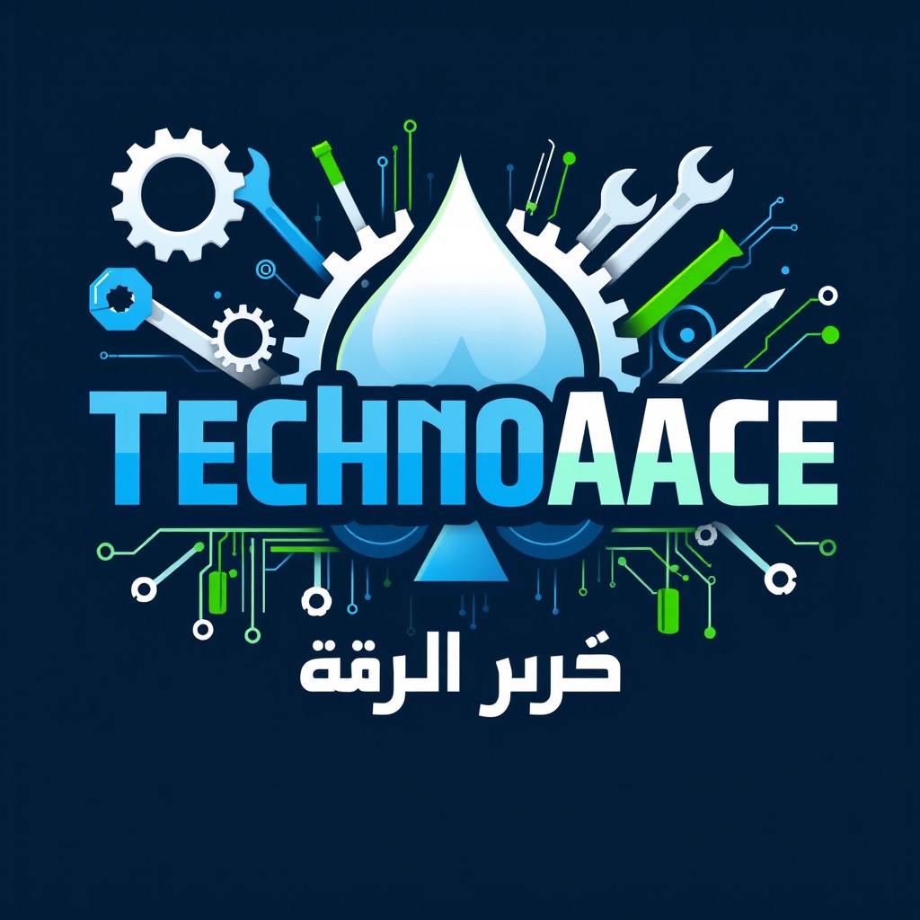An imaginative digital artwork featuring the text "Technoace" in a bold, stylish font
