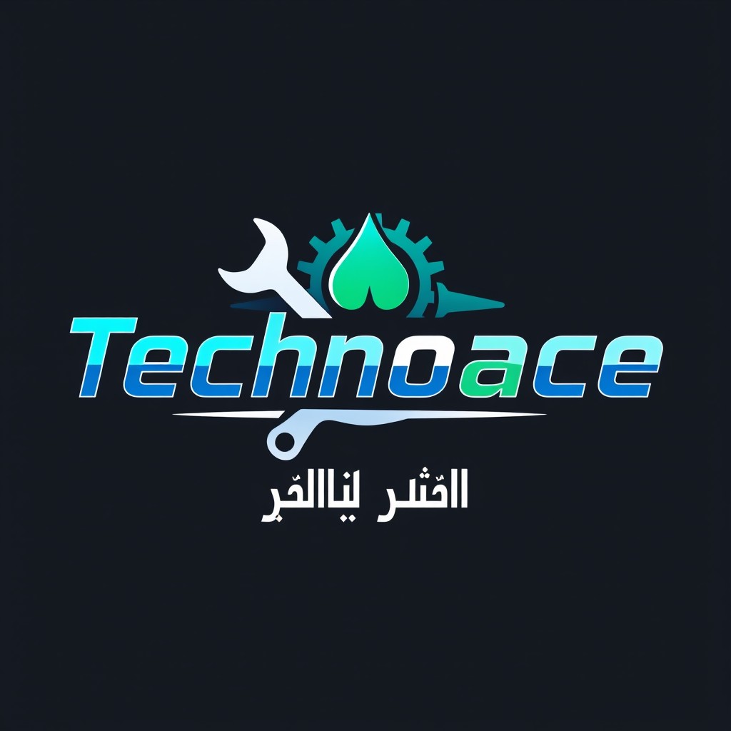 An appealing and modern graphic design showcasing the word "Technoace" in a bold, futuristic font