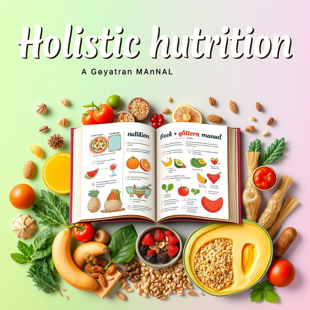 An aesthetically pleasing and informative cover design for a holistic nutrition manual