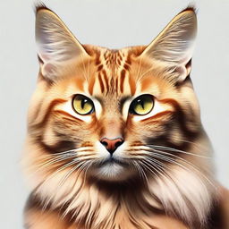 Generate an image of an extraordinarily majestic cat. It is muscular, its coat is glossy and its intense gaze commands respect and admiration.